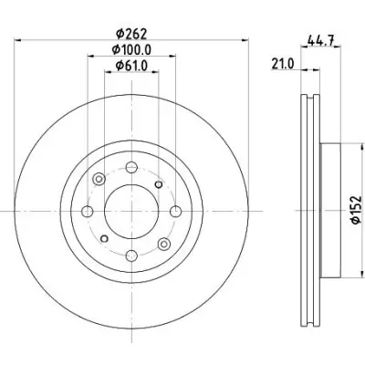 Alta Calidad Disco de freno HELLA 8DD 355 134-691